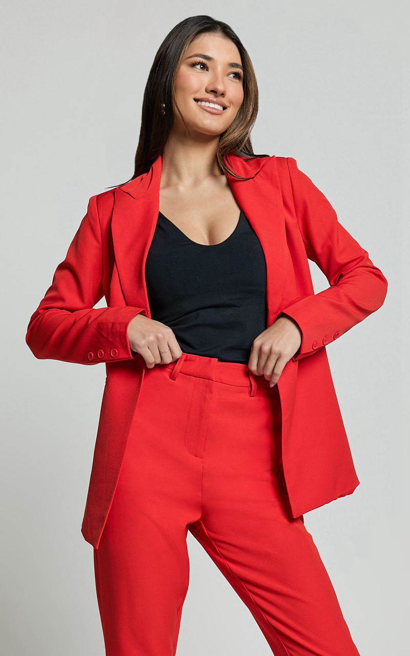 Showpo Hermie Blazer - Single Breasted Blazer Red | AFUILH276