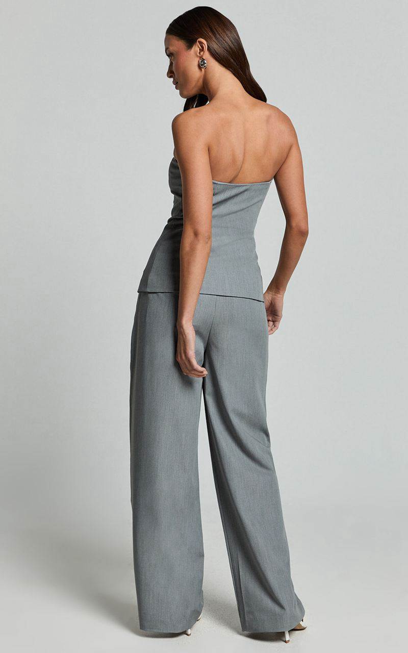 Showpo Hope Pants - Wide Leg Tailored Pants Grey | ZLODQR463