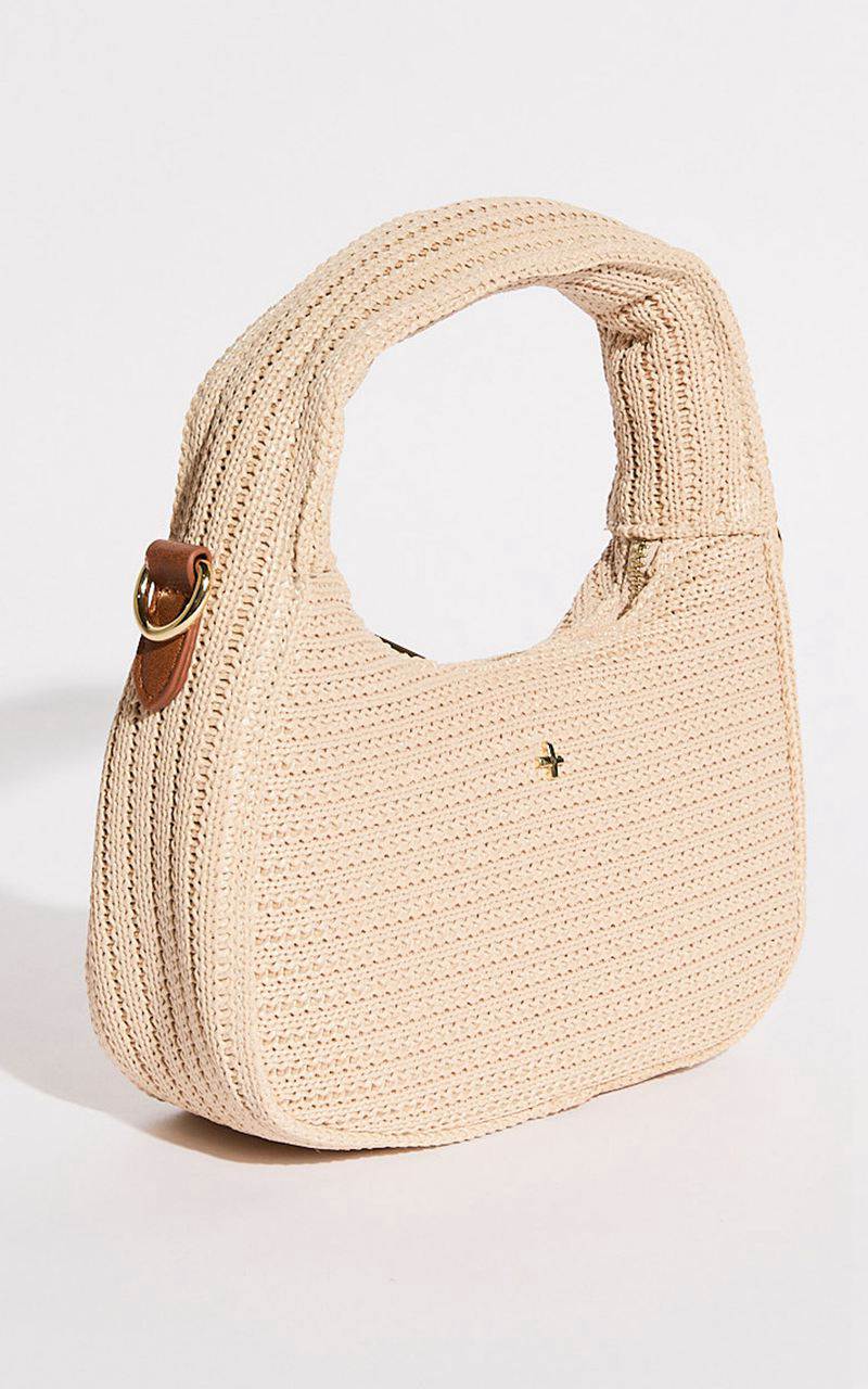 Showpo Indigo Shoulder Bag Sand Faux Raffia | GXVMJS641