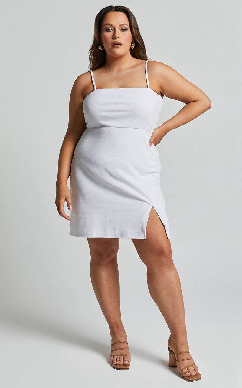 Showpo Island Babe Mini Dress - Strappy Bodycon Dress White | JHFCPA596