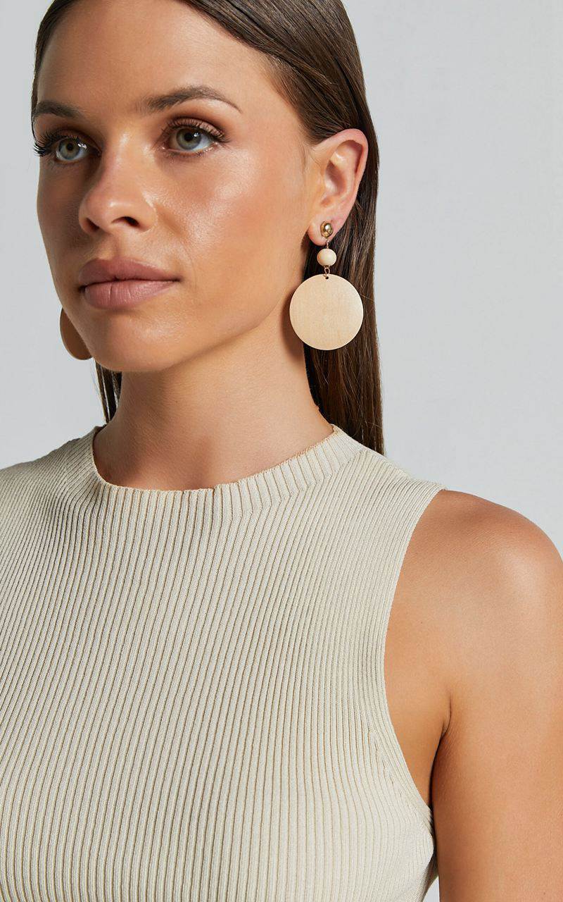 Showpo Jamie Earrings - Oversized Drop Earrings Natural | MIAXZB370