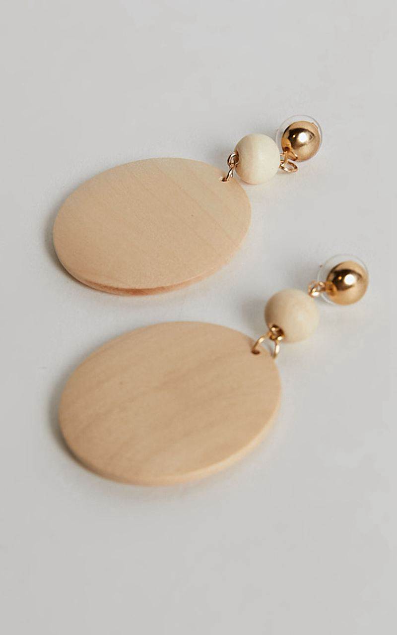 Showpo Jamie Earrings - Oversized Drop Earrings Natural | MIAXZB370