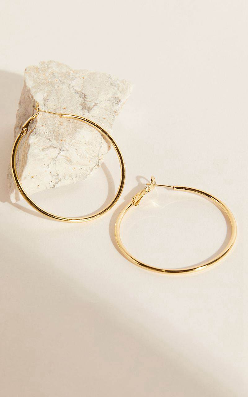 Showpo Jaxson Hoop Earrings Gold | GAULSD976