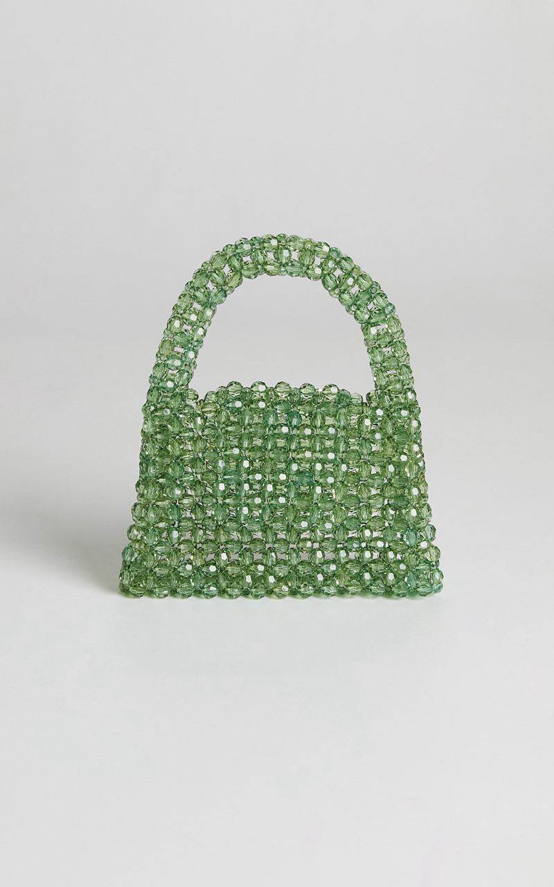 Showpo Jaynee Beaded Bag Green | YMHEBC810