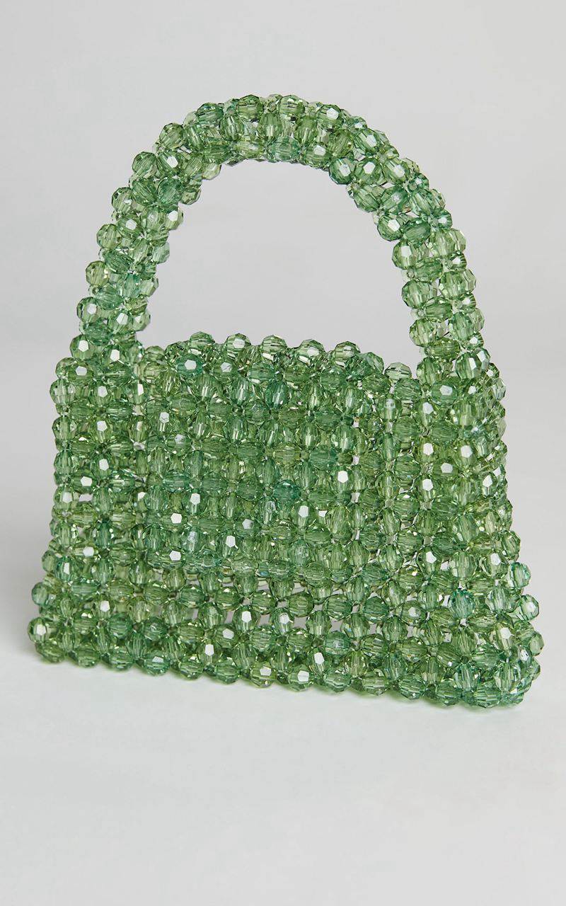 Showpo Jaynee Beaded Bag Green | YMHEBC810