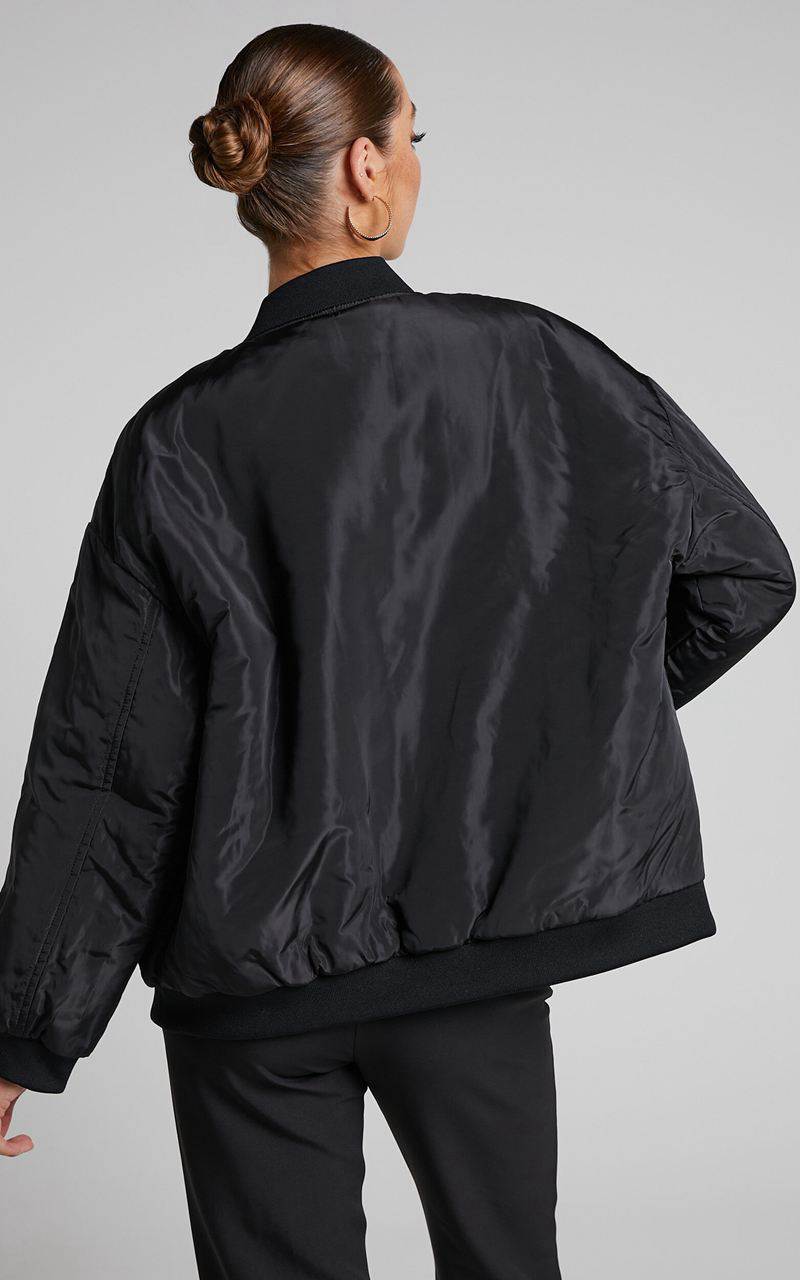 Showpo Jescinta Jacket - Oversized Bomber Jacket Black | MIXVZB167