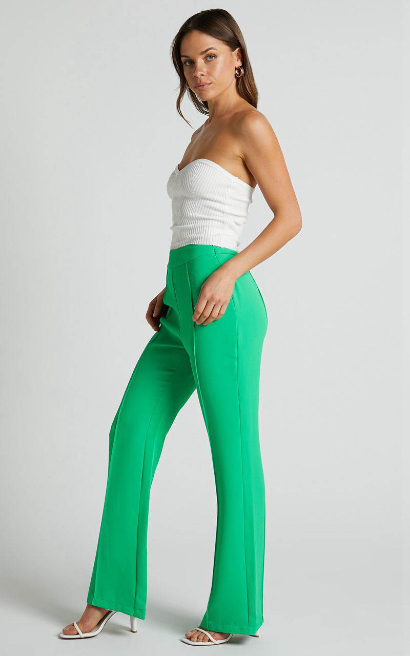 Showpo Jessa Pants - High Waisted Pants Green | KMRCFW473