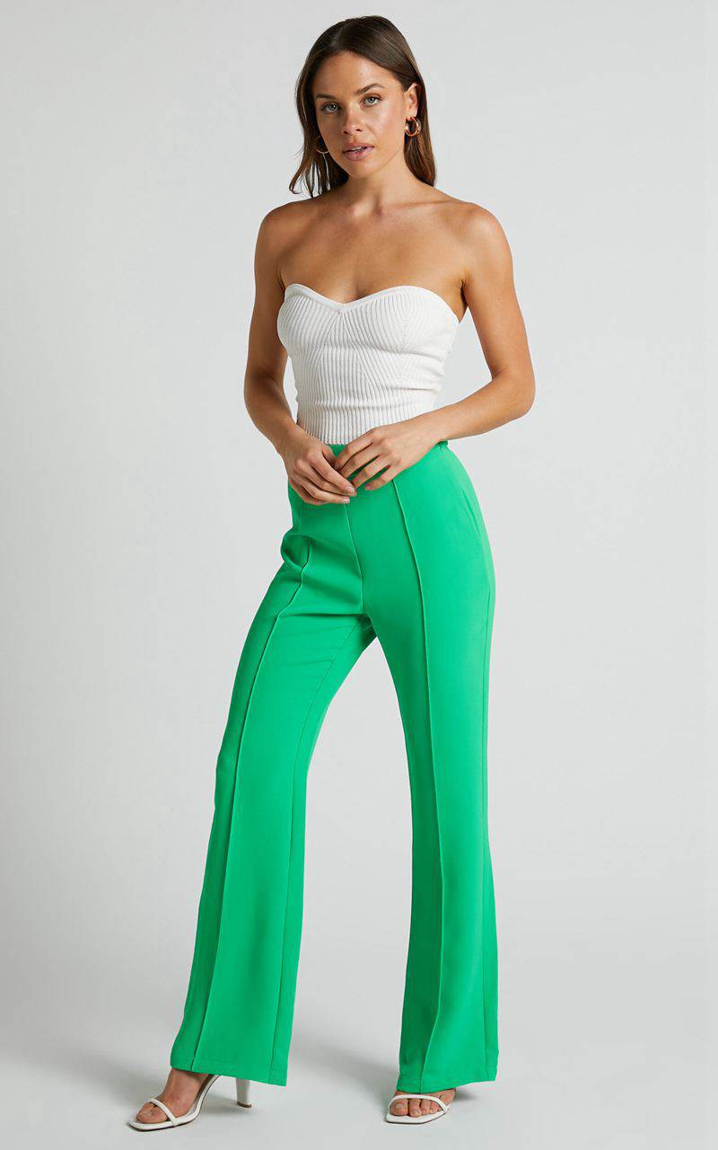 Showpo Jessa Pants - High Waisted Pants Green | KMRCFW473