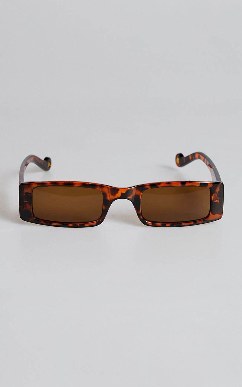 Showpo Jorgelina Rectangle Sunglasses Tortoiseshell | AVYIKN623