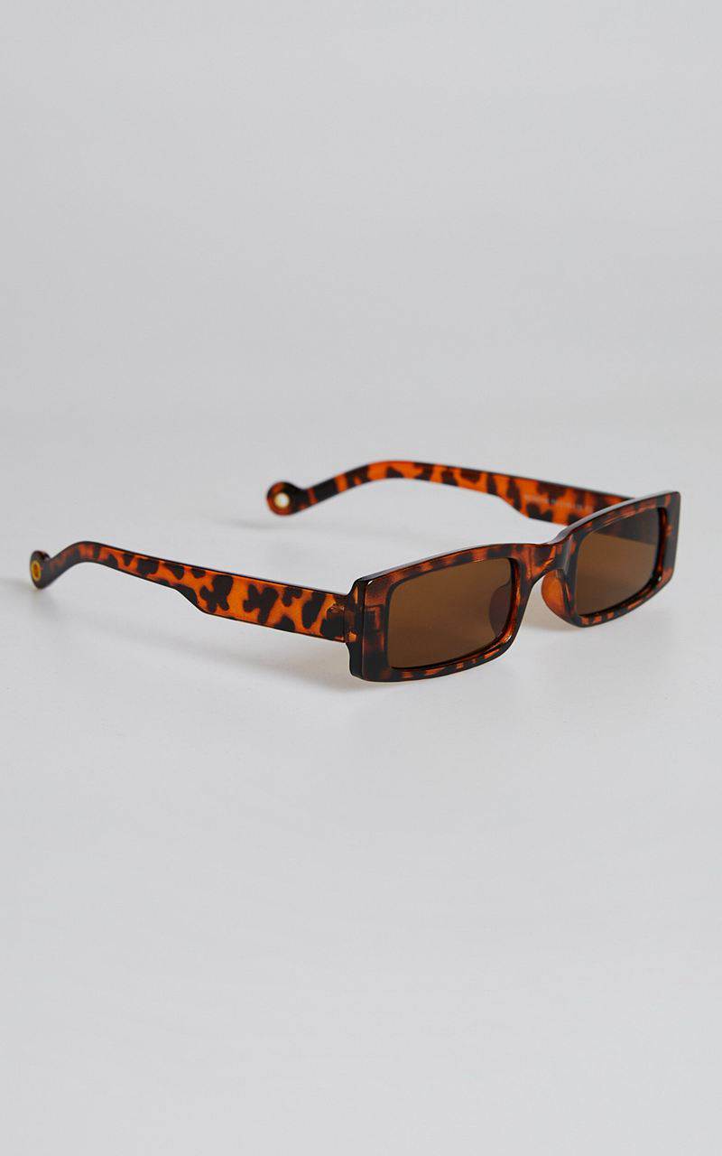 Showpo Jorgelina Rectangle Sunglasses Tortoiseshell | AVYIKN623