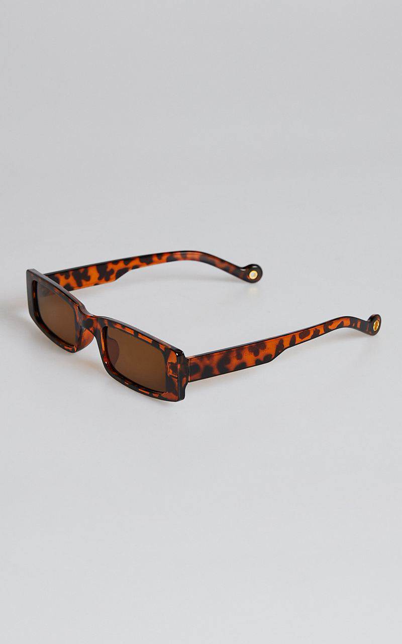 Showpo Jorgelina Rectangle Sunglasses Tortoiseshell | AVYIKN623