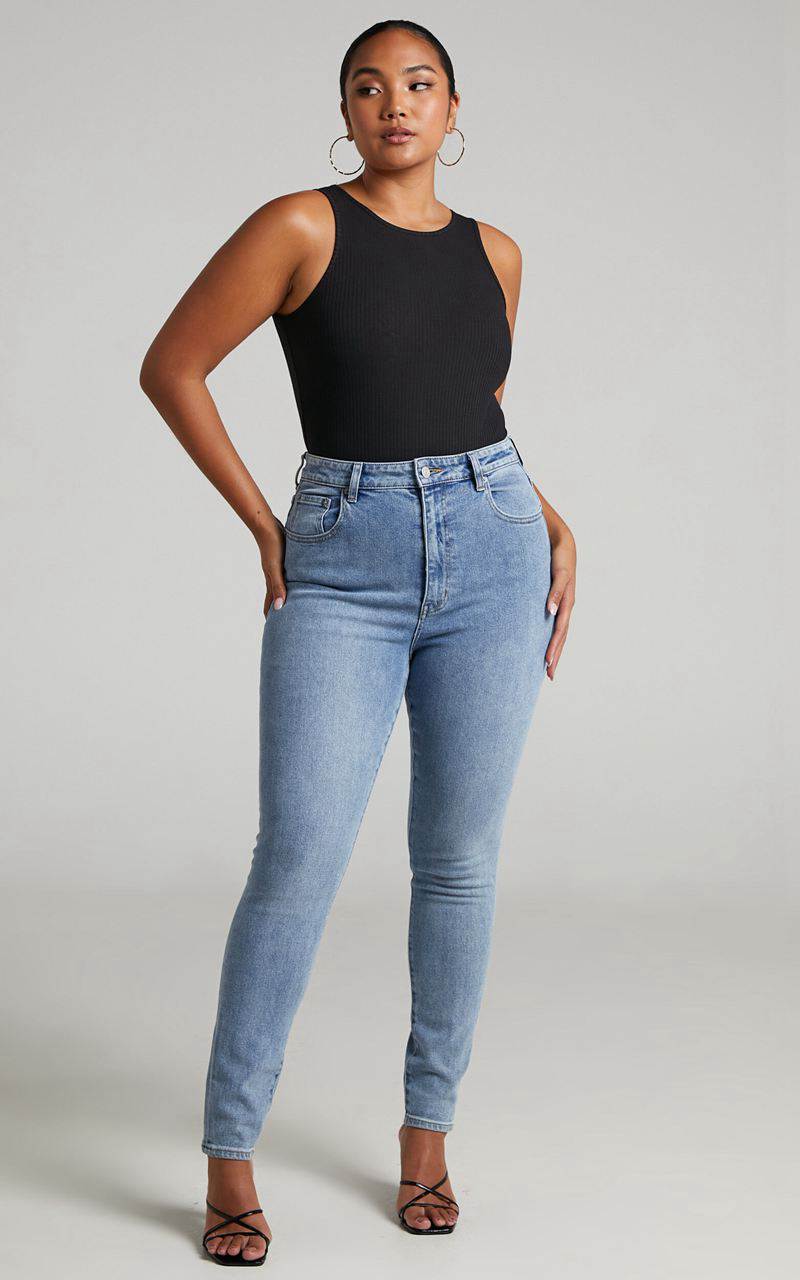 Showpo Julia Bodysuit - High Neck Ribbed Bodysuit Black | BYCHWN417