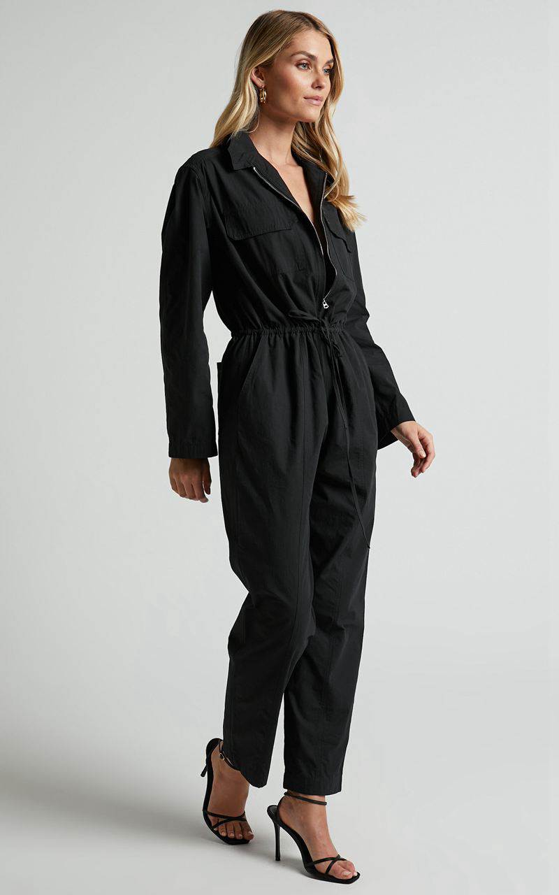 Showpo Kaede Jumpsuit - Utility Jumpsuit Black | YDTMBQ281