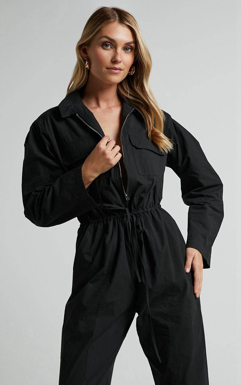 Showpo Kaede Jumpsuit - Utility Jumpsuit Black | YDTMBQ281