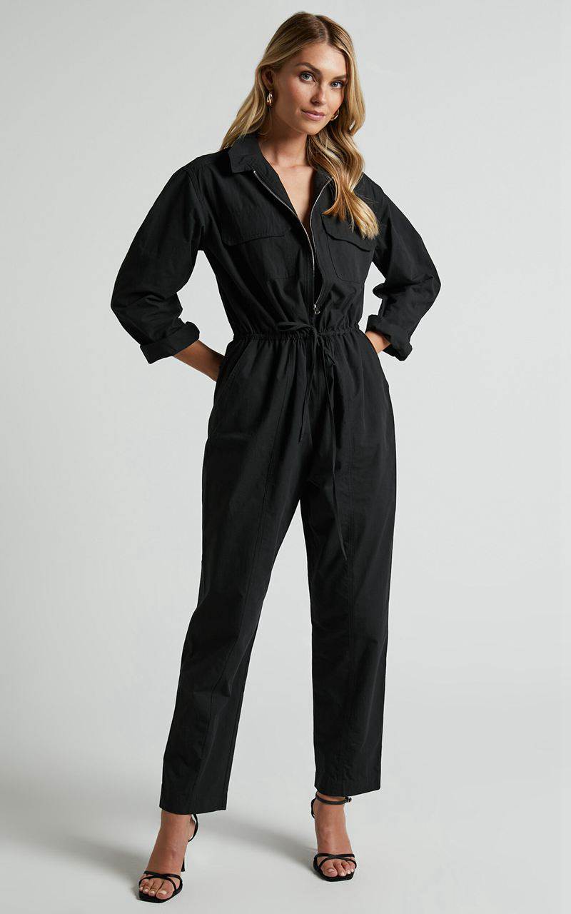 Showpo Kaede Jumpsuit - Utility Jumpsuit Black | YDTMBQ281