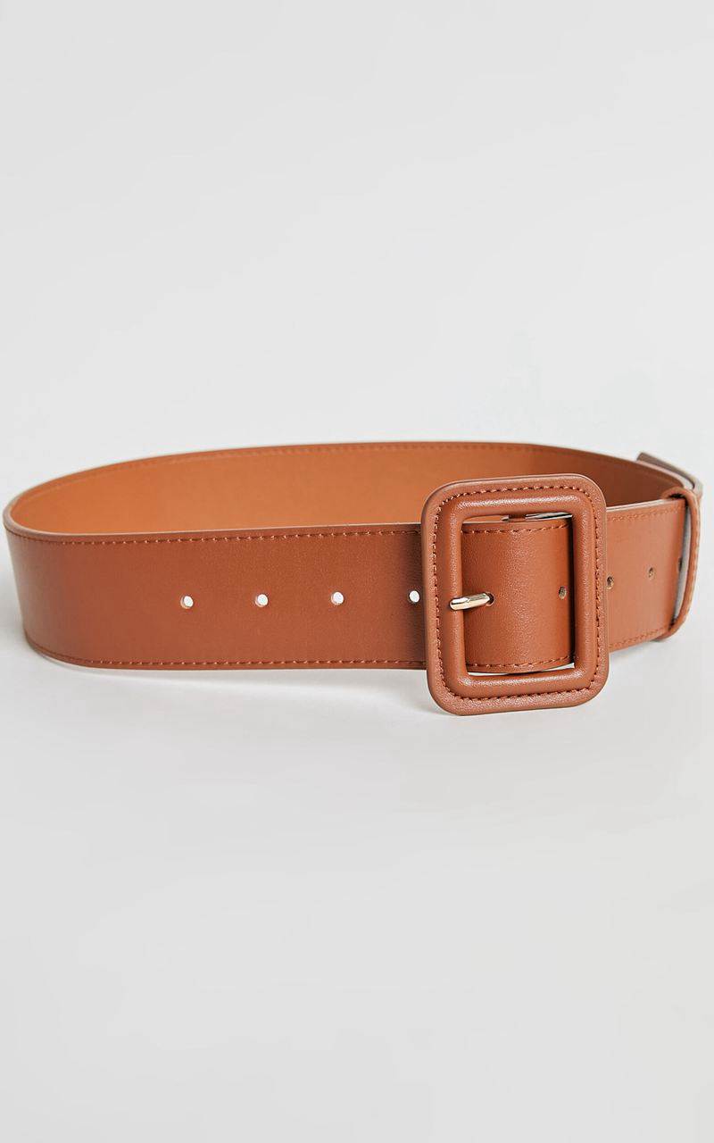 Showpo Kaitlin Belt - Buckle Belt Tan | ZNDVSF657