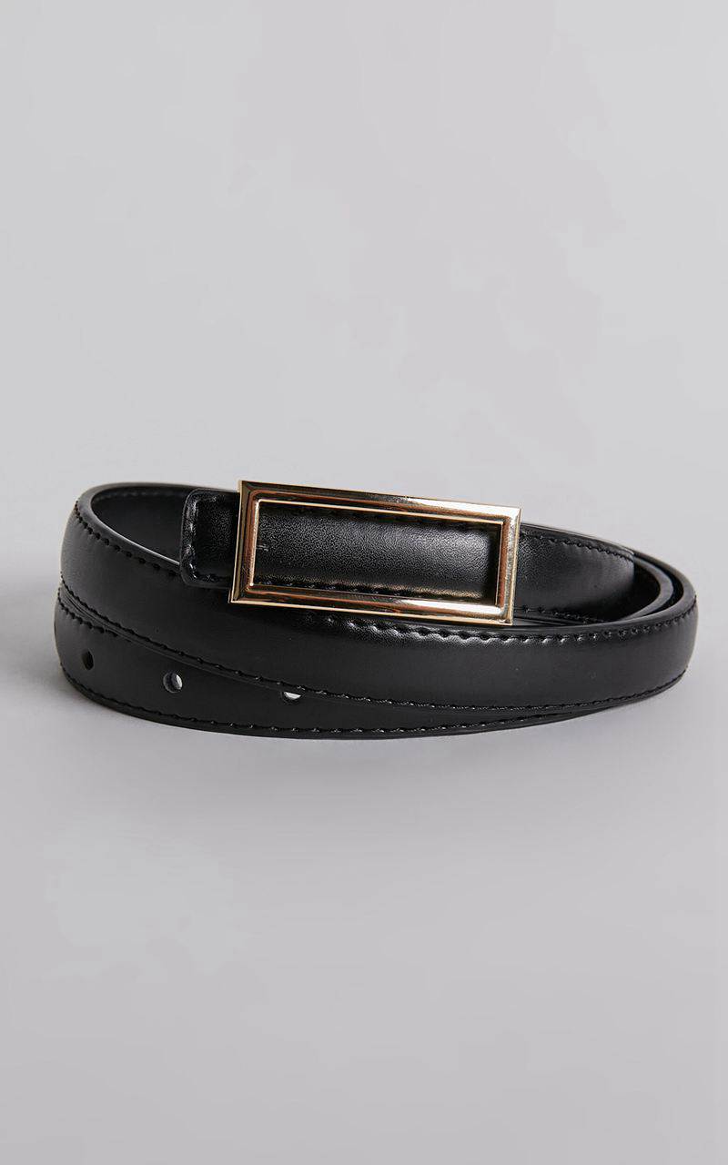 Showpo Karter Square Buckle Belt Black | GNPEXY162