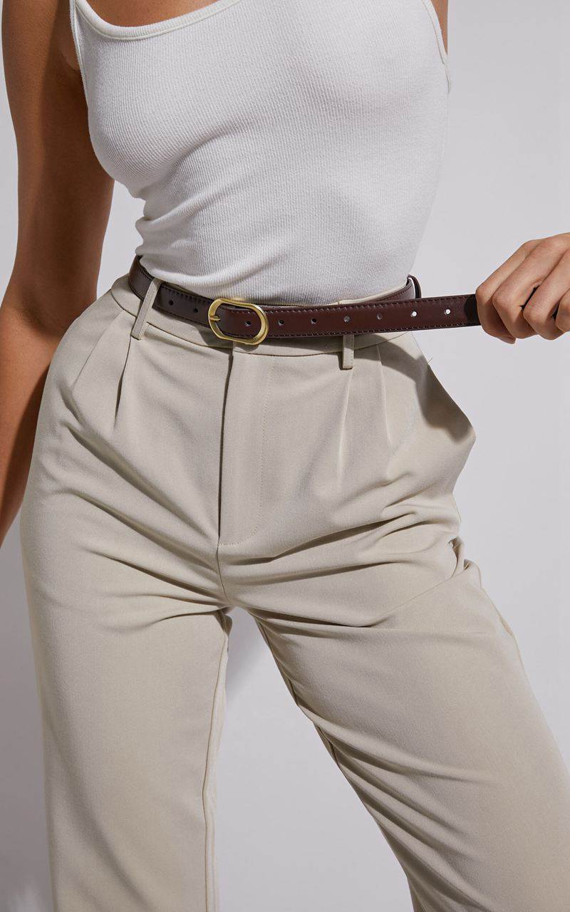 Showpo Kristen Rectangle Buckle Belt Brown | UEVZNG109