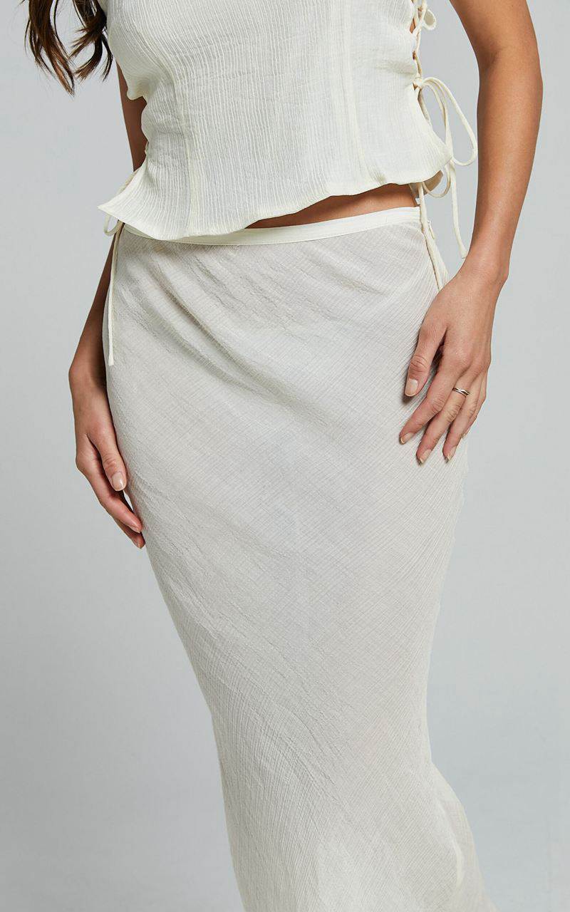 Showpo Lioness - Endless Maxi Skirt Ivory | UXHSEW512