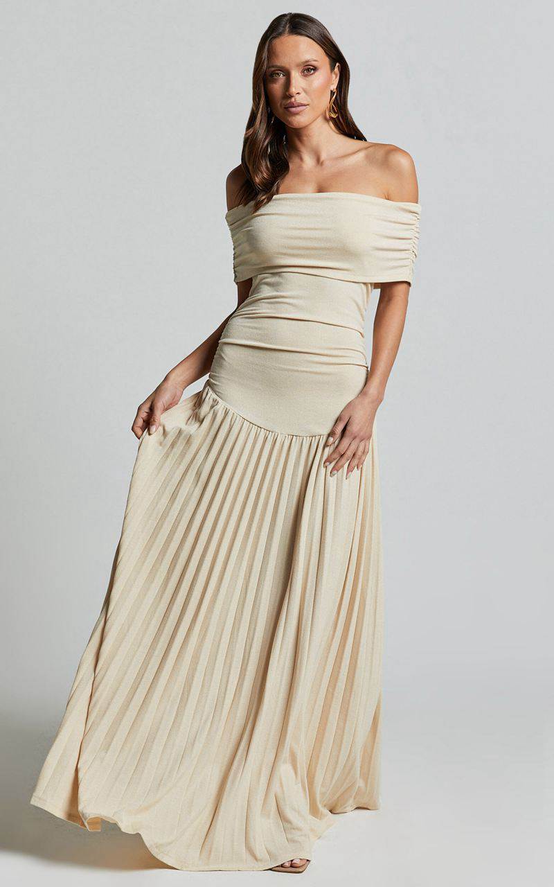 Showpo Lioness - Field Of Dreams Maxi Dress Oatmeal | VPXSWC876