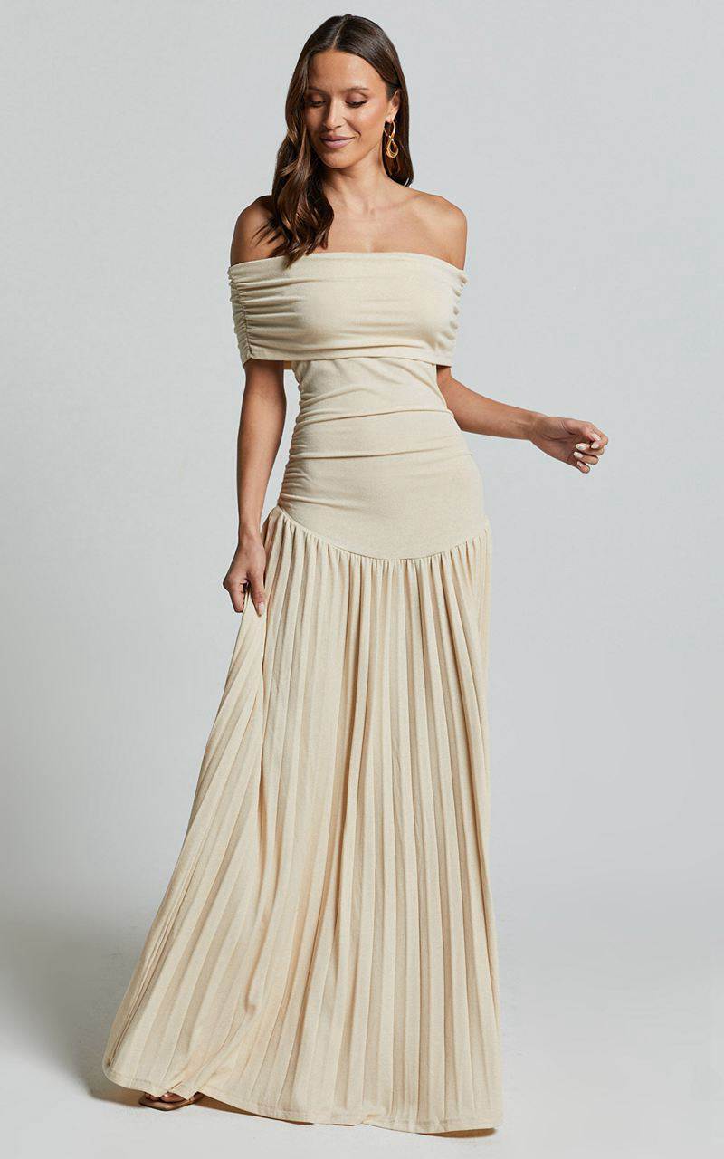 Showpo Lioness - Field Of Dreams Maxi Dress Oatmeal | VPXSWC876