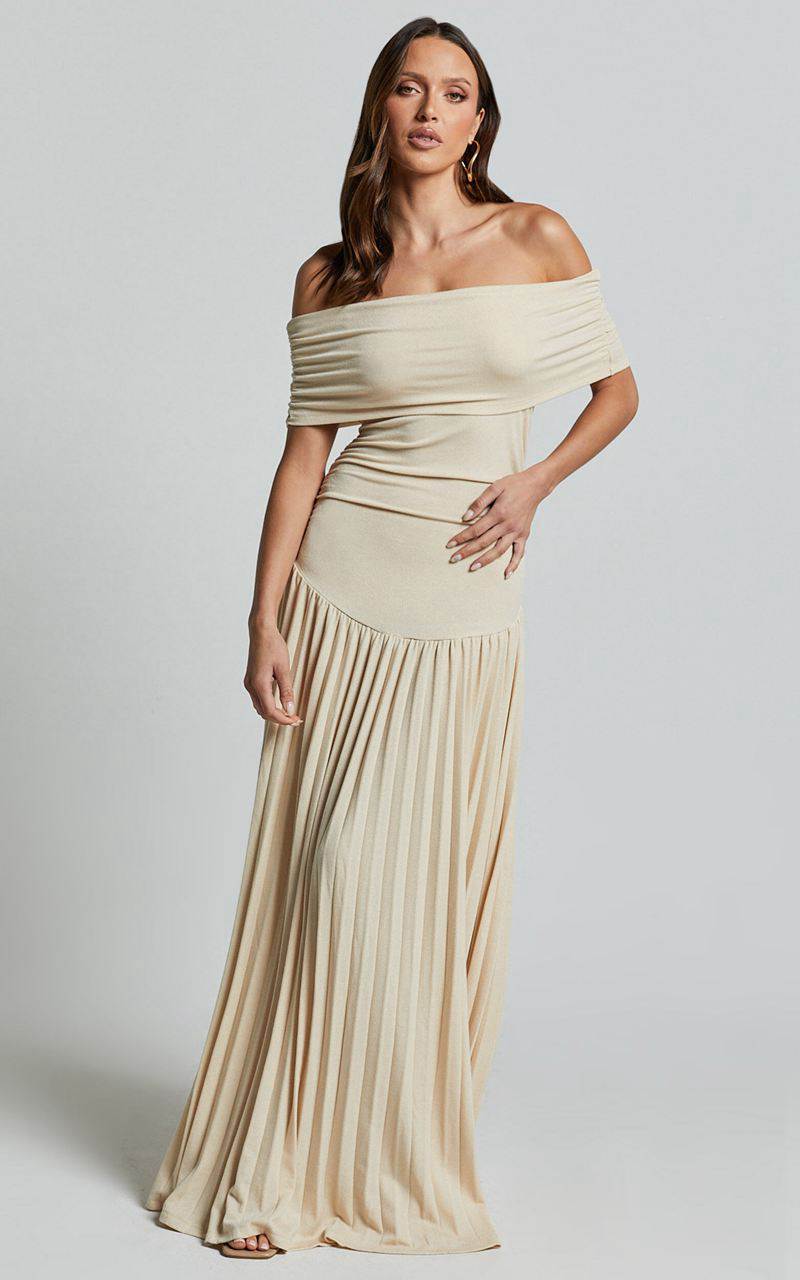 Showpo Lioness - Field Of Dreams Maxi Dress Oatmeal | VPXSWC876