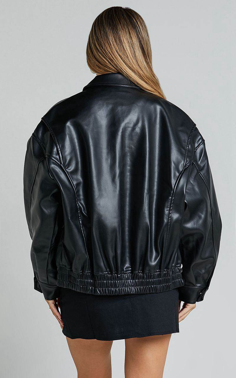 Showpo Lioness - Kenny Bomber Jacket Jet Black | CFMSAL435