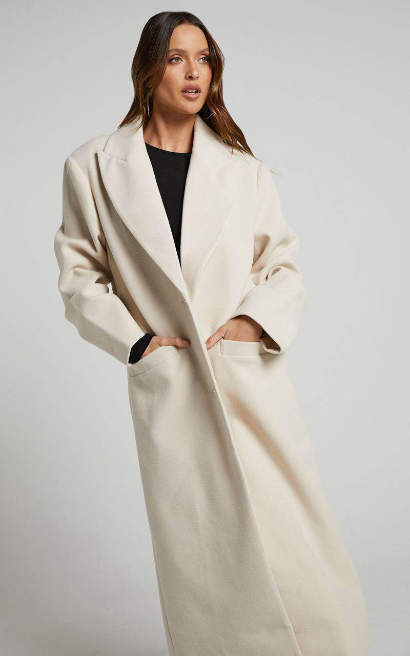 Showpo Lioness - Olsen Coat Cream | PDHZTA523