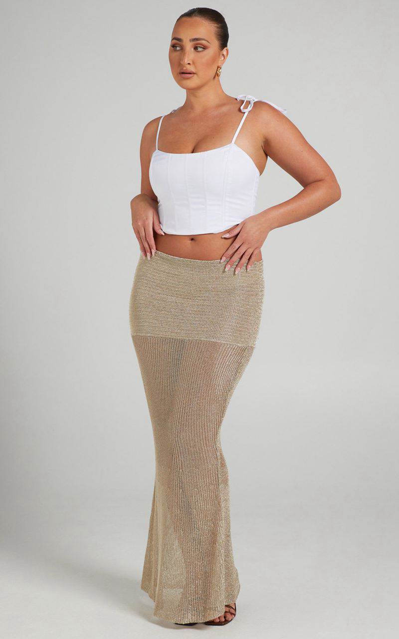 Showpo Lioness - The Kendall Midi Skirt Gold | YZBDSW058