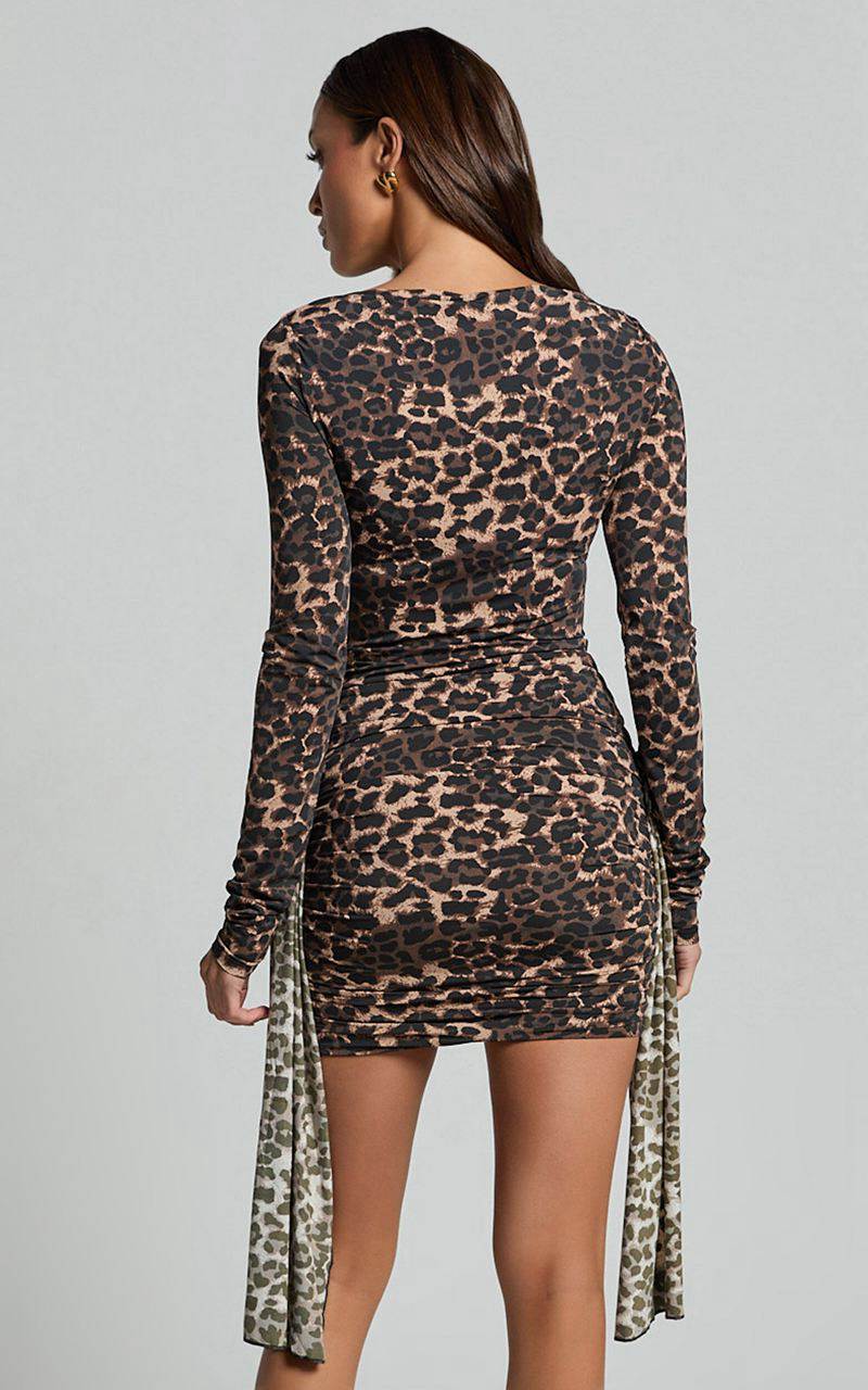 Showpo Lioness - The Victory Mini Dress Leopard | UKGHMP967