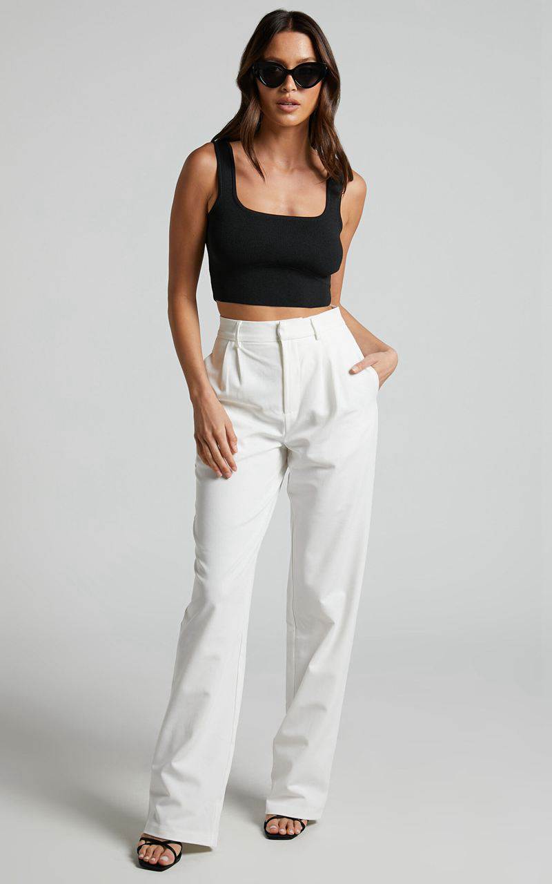 Showpo Lorcan Pants - High Waisted Tailored Pants White | LOWHDG504