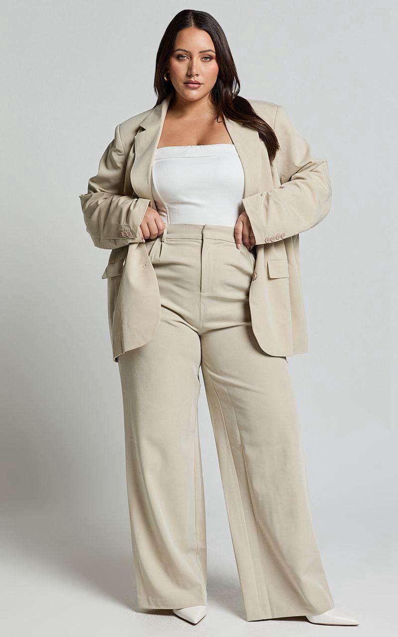 Showpo Lorcan Pants - High Waisted Tailored Pants Stone | FIOEQS067