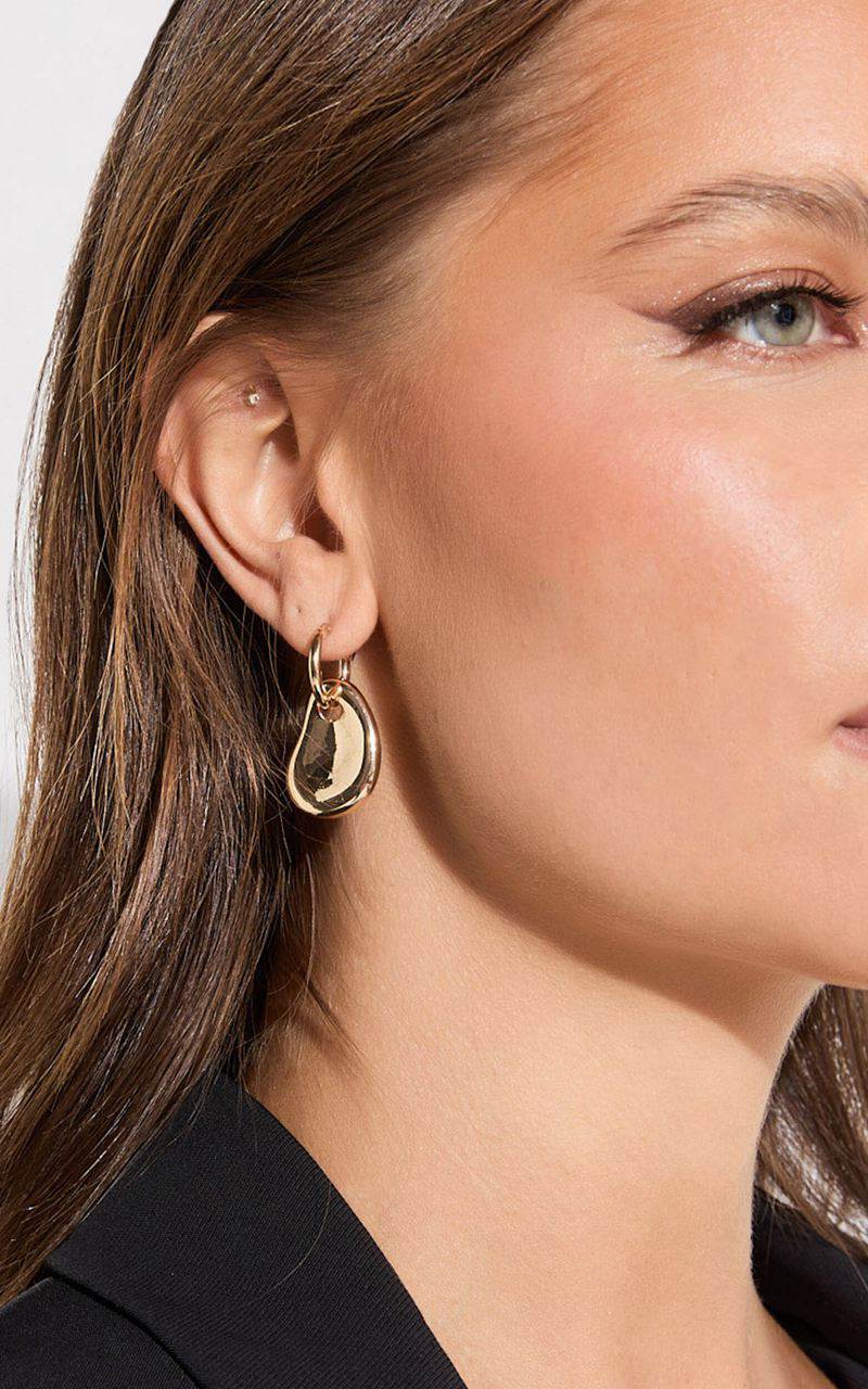 Showpo Lorena Earrings - Chunky Drop Earrings Gold | FCHLUT089