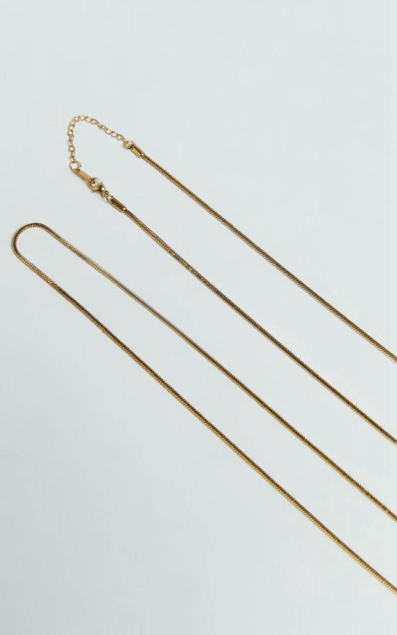 Showpo Louis Layered Thin Chain Necklace Gold | LBICMW401