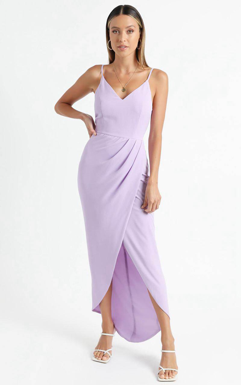 Showpo Lucky Day Drape Maxi Dress Lilac | YIAHBV193