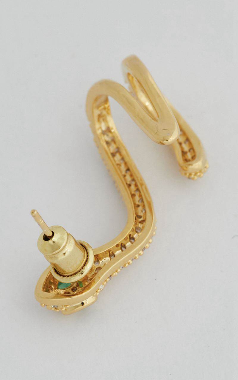 Showpo Lulah Diamante Snake Single Stud Earring Gold | ILXJMW370