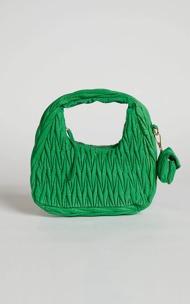 Showpo Madrid Quilted Shoulder Bag Green | QWJLTN748