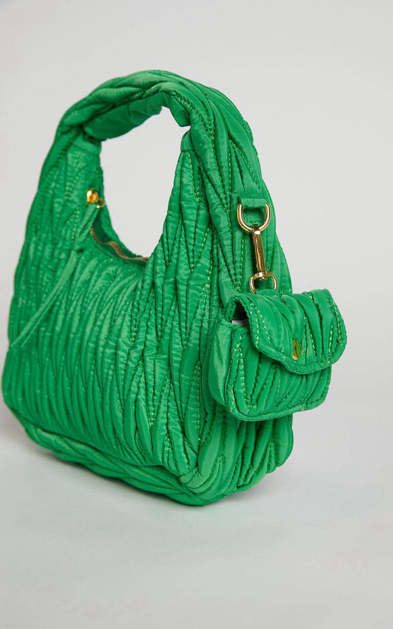 Showpo Madrid Quilted Shoulder Bag Green | QWJLTN748