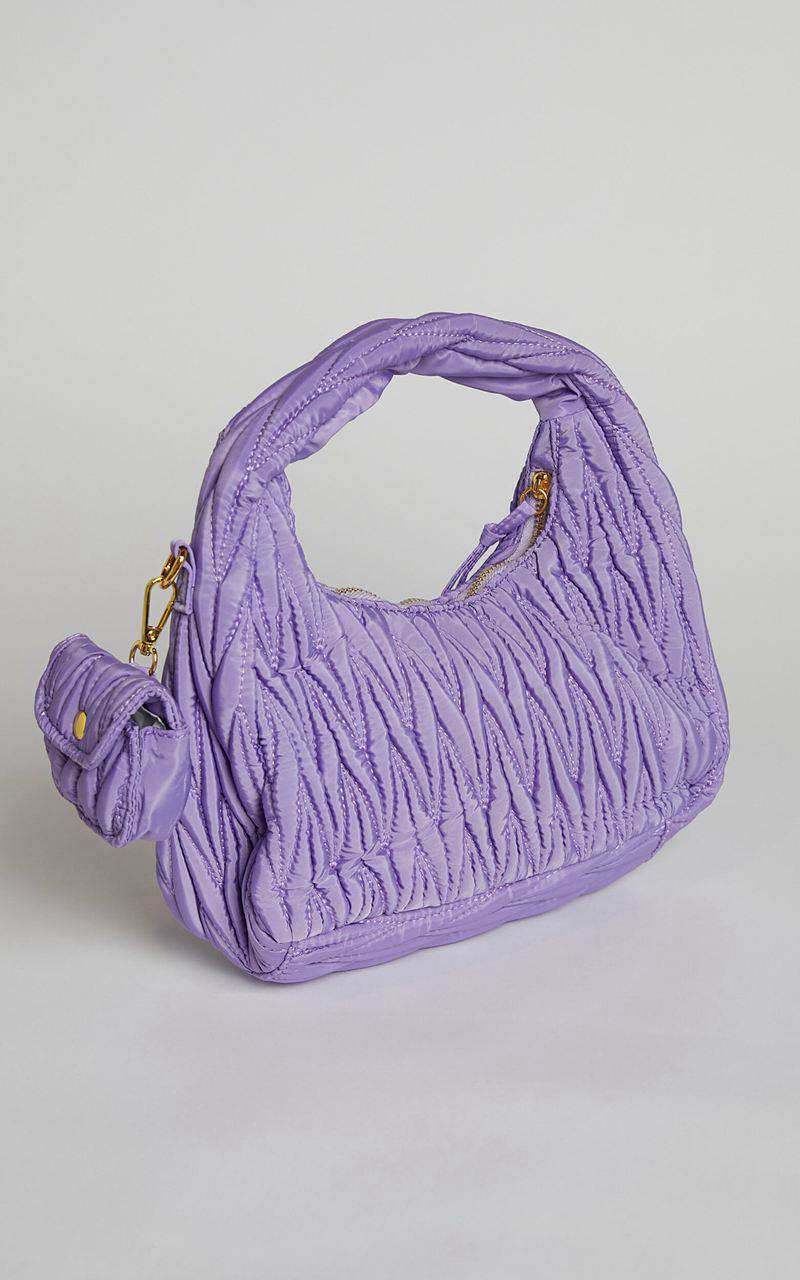 Showpo Madrid Quilted Shoulder Bag Purple | HVMSPK740