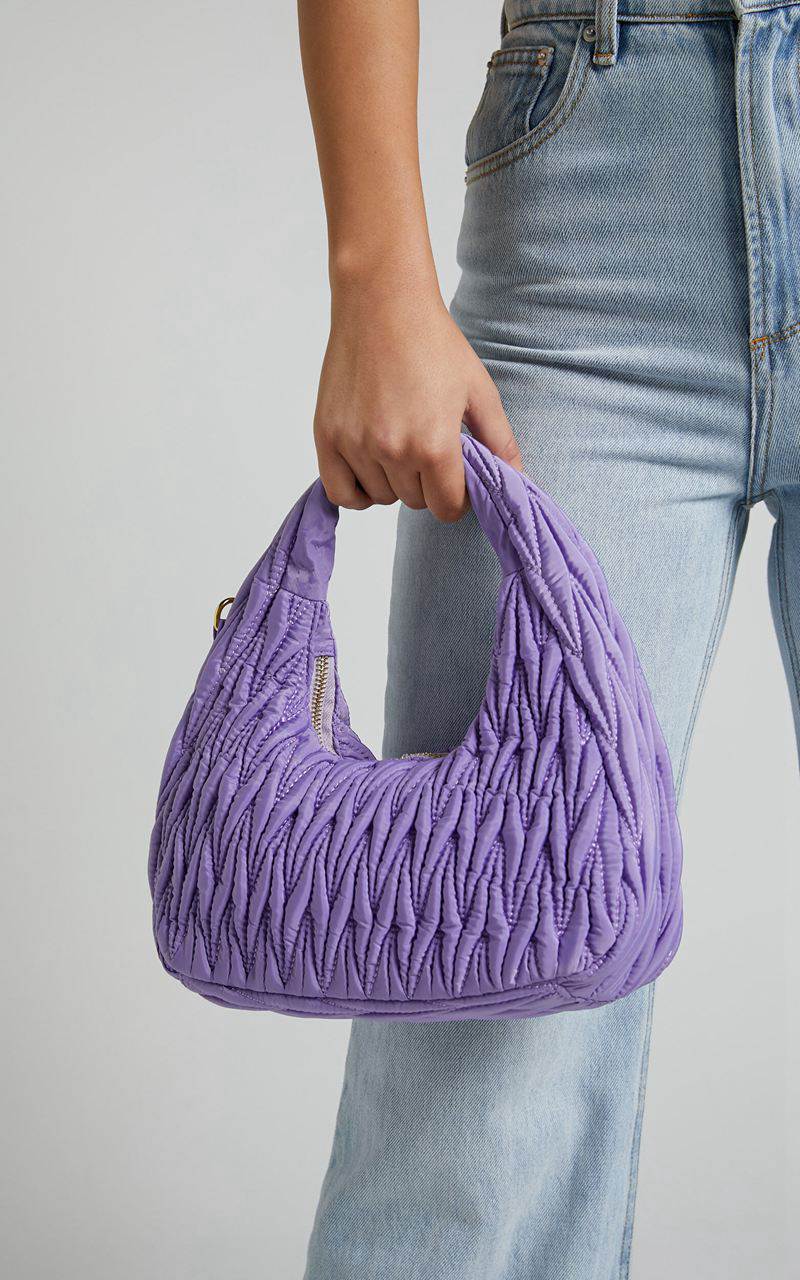 Showpo Madrid Quilted Shoulder Bag Purple | HVMSPK740