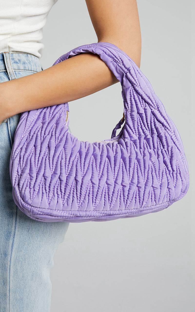 Showpo Madrid Quilted Shoulder Bag Purple | HVMSPK740