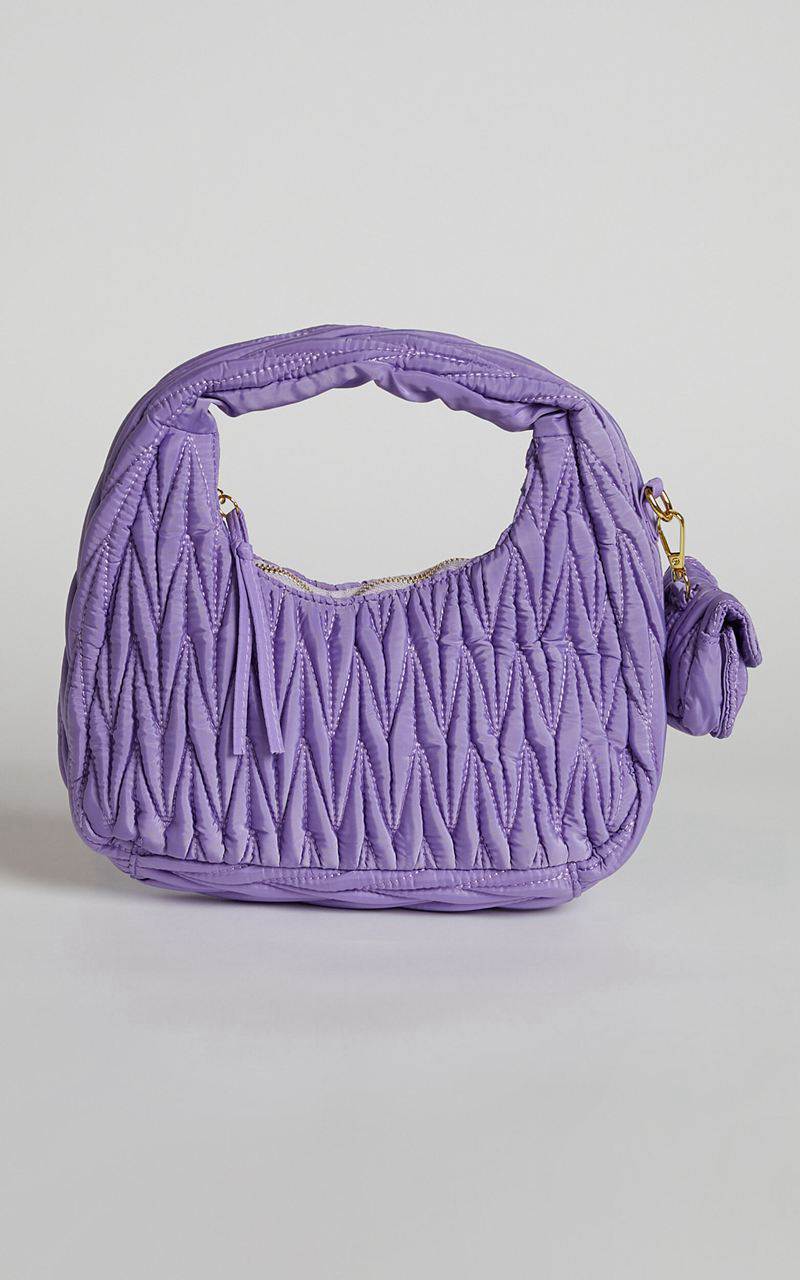 Showpo Madrid Quilted Shoulder Bag Purple | HVMSPK740