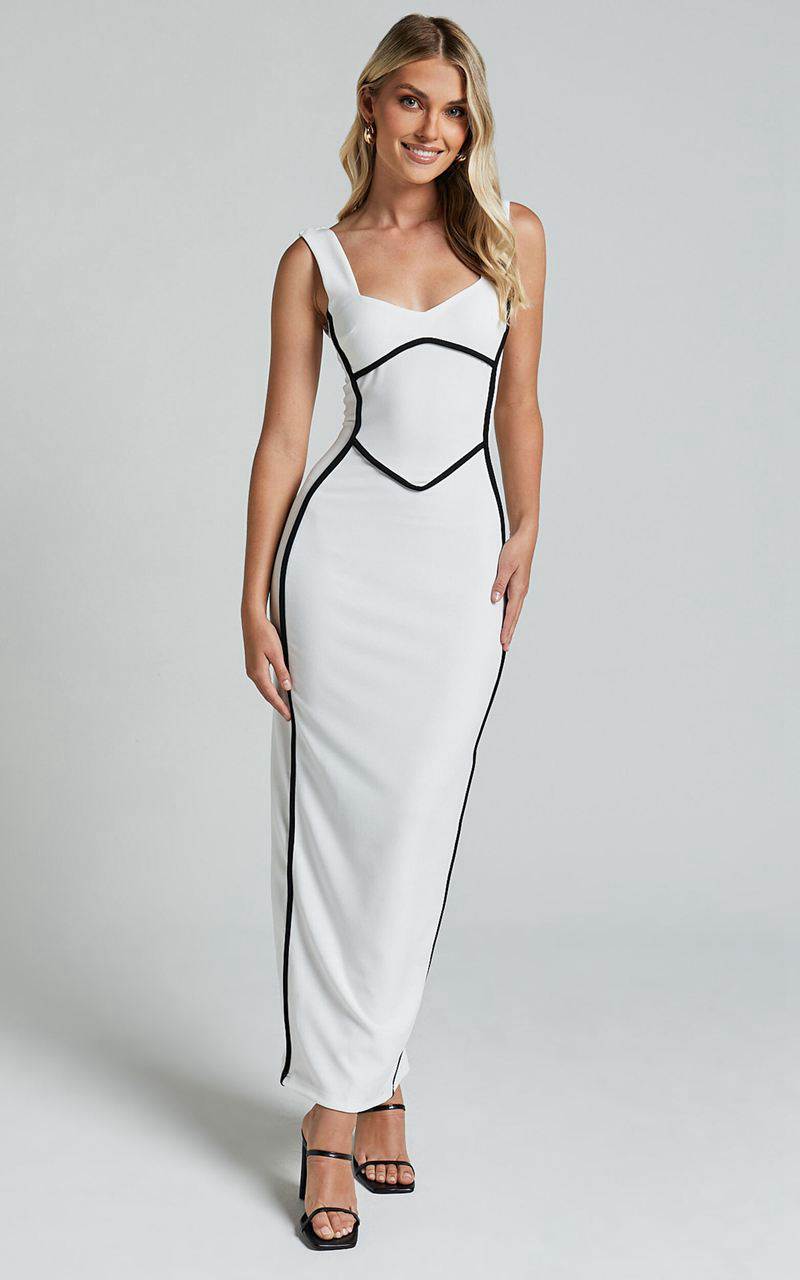 Showpo Magnolia Midi Dress - Scoop Neck Bodycon Dress White | TWNQMK682