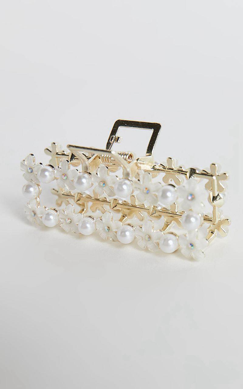 Showpo Mayflower Pearl Hair Clip White | KXMAJE657