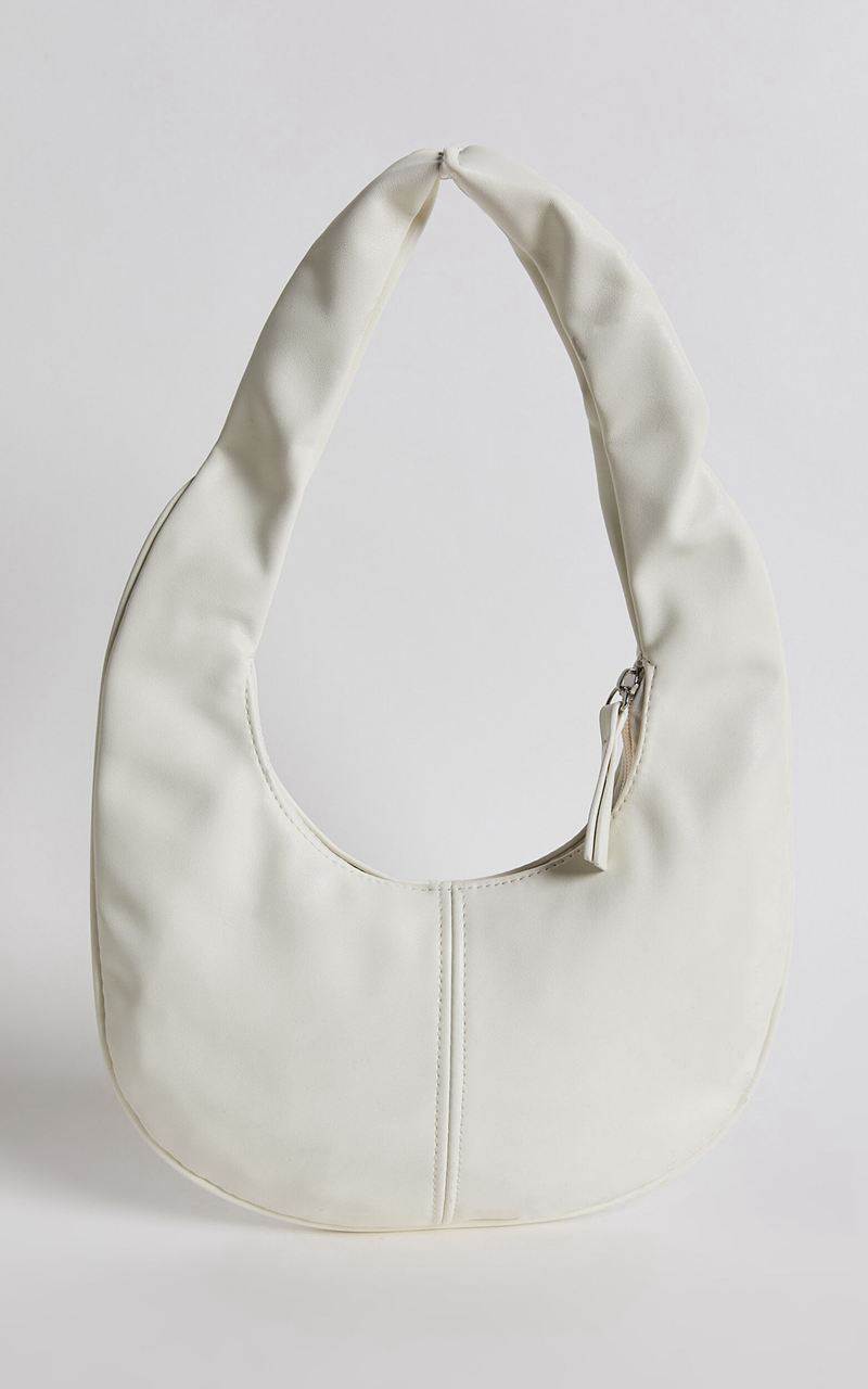 Showpo Melbourne Oval Pu Shoulder Bag White | DQEAZK968