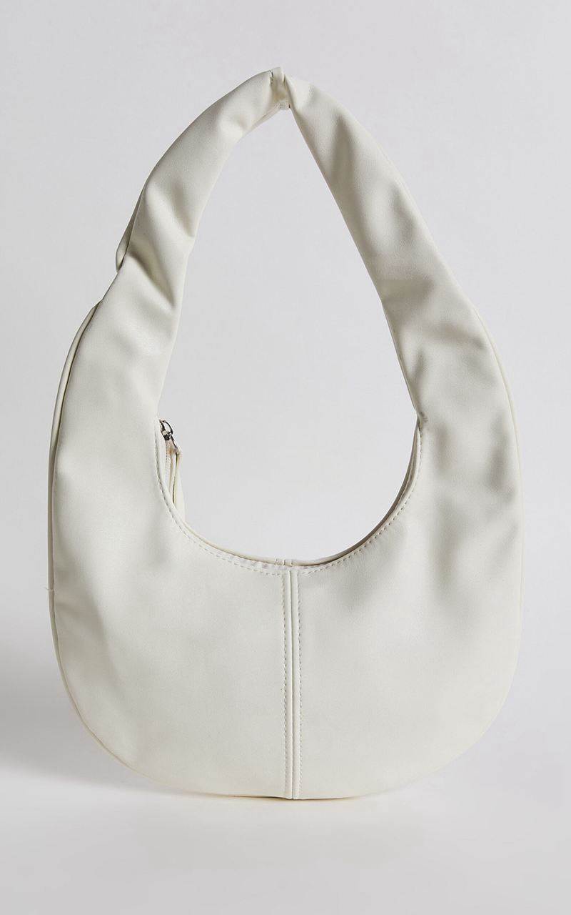 Showpo Melbourne Oval Pu Shoulder Bag White | DQEAZK968