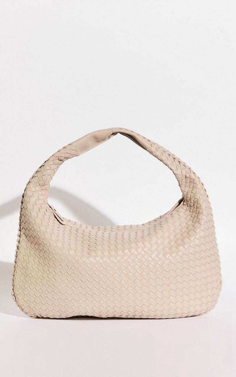 Showpo Messina Bag - Quilted Weave Shoulder Bag Bone | ADVUBH316