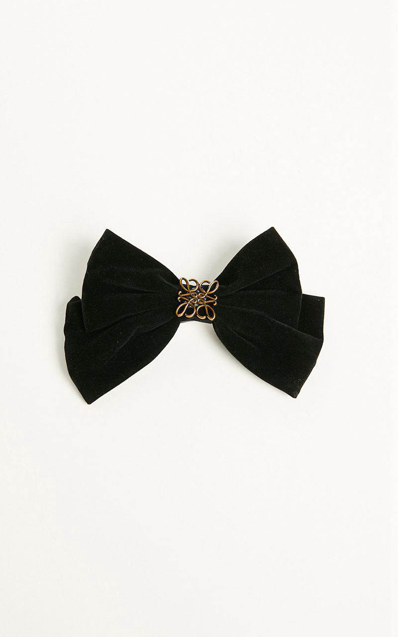 Showpo Mishka Hair Bow - Large Velvet Gold Detail Hair Bow Black | SMGCIR580