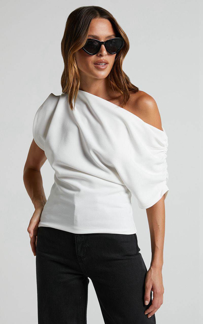 Showpo Nalfie Top - Asymmetrical Top White | NZQTPS213