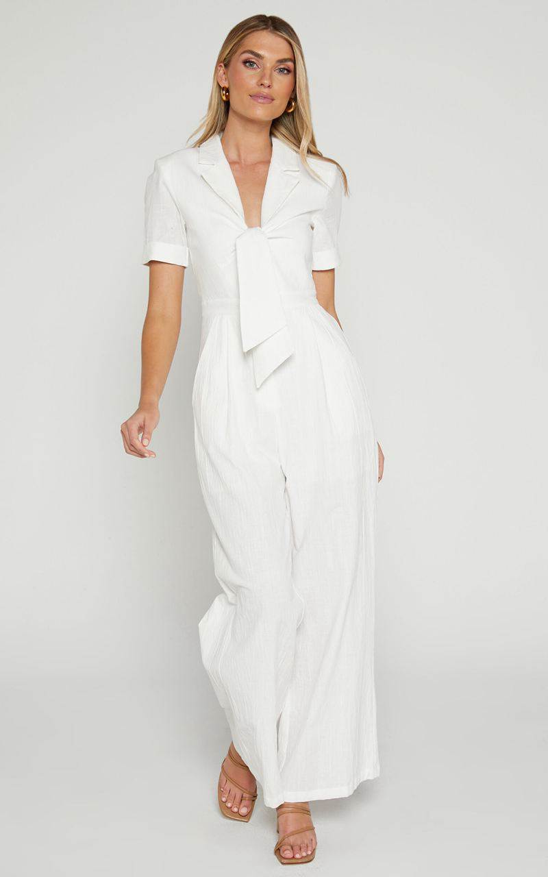 Showpo Naples Jumpsuit - Wrap Front Jumpsuit White | ASIGEU863